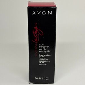 NEW Avon Extra Lasting‎ Liquid Foundation SPF 12 NUDE E101 NOS 2013, 1 fl oz